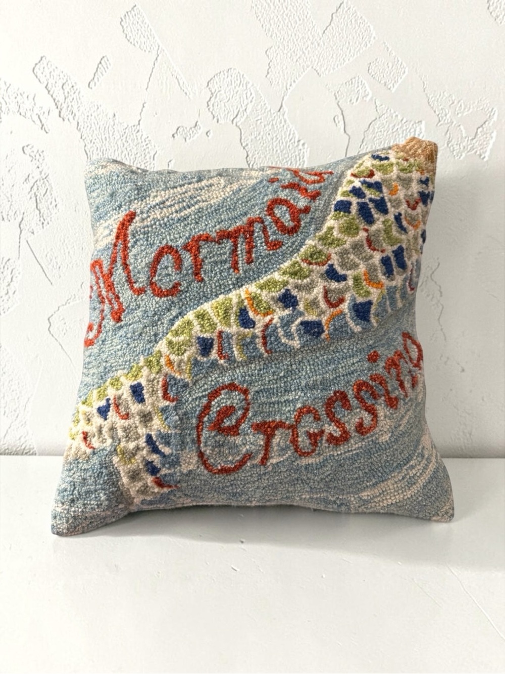 Liora Manne Frontporch Mermaid Crossing Water 18" Indoor-Outdoor Pillow